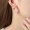 [316L鈦鋼]輕奢樹脂多彩耳環 - F1151-金粉树脂耳环