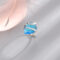 [銅]藍色水滴鋯石戒指 - 蓝锆石水滴戒指（白金色）, 铜（开口可调节）