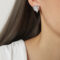 [316L鈦鋼]紋理愛心造型耳環 - F1065-钢色耳环
