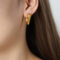 [316L鈦鋼]個性愛心設計感耳環 - F1060-金色耳环