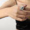 [316L鈦鋼]微鑲鉆水滴戒指 - A626-彩钻钢色戒指