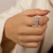 [316L鈦鋼]心形鑲嵌鋯石戒指 - A703-钢色戒指