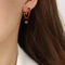 [銅]幾何彩釉設計耳環 - F1113-心形红彩釉耳环