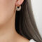 [316L鈦鋼]造型鑲鉆設計耳環 - F1159-金色耳环