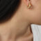 [316L鈦鋼]法式鑲鉆C型耳環 - F977-金色白钻耳环