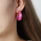 [316L鈦鋼]輕奢樹脂多彩耳環 - F1151-银河粉树脂耳环