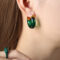 [316L鈦鋼]輕奢樹脂多彩耳環 - F1151-金绿树脂耳环