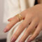 [316L鈦鋼]環形雙層鏤空戒指 - A711-金色彩钻戒指