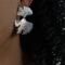 [316L鈦鋼]幾何樹葉扇形耳環 - F117-钢色耳环