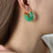 [316L鈦鋼]輕奢樹脂多彩耳環 - F1151-翡翠绿树脂耳环