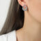 [316L鈦鋼]造型鑲鉆設計耳環 - F1159-钢色耳环