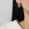 [316L鈦鋼]法式復古滿鉆耳環 - F370-白钻钢色耳环
