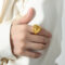 [316L鈦鋼]創意愛心設計戒指A161 - A161-金色戒指, 6号