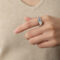 [316L鈦鋼]設計彩色寶石戒指A536 - A536-钢色戒指, 6号
