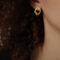[316L鈦鋼]幾何設計鑲鉆耳環F320 - F320-金色耳环