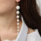 [銅]輕奢珍珠流蘇耳環 - F1313-长款仿珍珠耳环