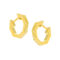 [925純銀]不規則豎紋多邊形耳扣 - 18K金色, 925银