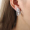 [316L鈦鋼]鏤空水鉆貝珠耳環 - F997-钢色耳环