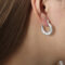[316L鈦鋼]復古螺紋幾何耳環 - F1216-钢色耳环