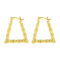[925純銀]氣質三角形竹子紋理耳扣 - 18K金色, 925银