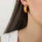 [316L鈦鋼]多色彩砝碼彩釉耳環 - F1251-红彩釉耳环
