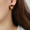 [銅]個性百搭樹脂耳環 - F1167-红色耳环