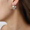 [316L鈦鋼]拼色幾何C型耳環F1144 - F1144-拼色彩釉钢色耳环