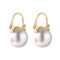[925純銀]氣質正圓珍珠耳扣 - 18k金色, 925银