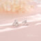 [999足銀]粉色花朵珍珠耳釘YC9012E - 粉色花朵珍珠耳钉-白金色, 足银