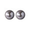 [925純銀]ins網紅風紅瑪瑙珍珠耳環 - 灰色10mm, 925银
