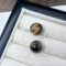 [925純銀]ins網紅風紅瑪瑙珍珠耳環 - 棕色10mm, 925银