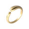 [925純銀]不規則光面弧形戒指 - 18k金色, 开口可调节