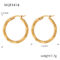 [316L鈦鋼]簡約麻花紋誇張耳環 - F1414-金色耳环