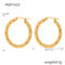 [316L鈦鋼]簡約麻花紋誇張耳環 - F1423-金色耳环