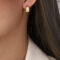 [316L鈦鋼]復古小眾月牙形耳釘 - F336-白色彩釉耳环