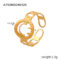 [316L鈦鋼]幾何紋理設計感戒指 - A793-金色戒指