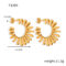 [316L鈦鋼]幾何C形纏繞線條耳環 - F1380-金色大款耳环