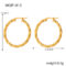 [316L鈦鋼]簡約麻花紋誇張耳環 - F1413-金色耳环