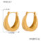 [316L鈦鋼]雙層拼接麻花紋耳環 - F1257-金色耳环