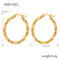 [316L鈦鋼]簡約麻花紋誇張耳環 - F1422-金色耳环
