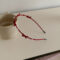 蝴蝶結珍珠植絨髪箍 - 3771-2-红色植绒细边头箍
