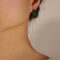 [316L鈦鋼]韓版砝碼彩釉耳扣 - F325-金色绿彩釉耳环