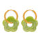 [316L鈦鋼]金鏈條花朵樹脂吊墜項鏈MYTXF107 - MYTXF107-浅绿色耳环