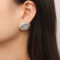 [316L鈦鋼]復古時尚金元寶耳環F1235 - F1235-钢色耳环