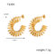 [316L鈦鋼]幾何C形纏繞線條耳環 - F1380-金色小款耳环