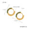 [316L鈦鋼]麻花鑲鋯石U型耳環 - F170-金色绿锆耳环