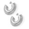 [316L鈦鋼]港風C型光面鑲鋯石耳環 - F1272-钢色耳环