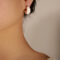 [316L鈦鋼]韓版砝碼彩釉耳扣 - F325-金色白彩釉耳环