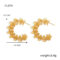 [316L鈦鋼]幾何C形纏繞線條耳環 - F1379-金色耳环