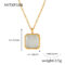 [316L鈦鋼]幾何方形樹脂耳環 - MITXP108-金色项链